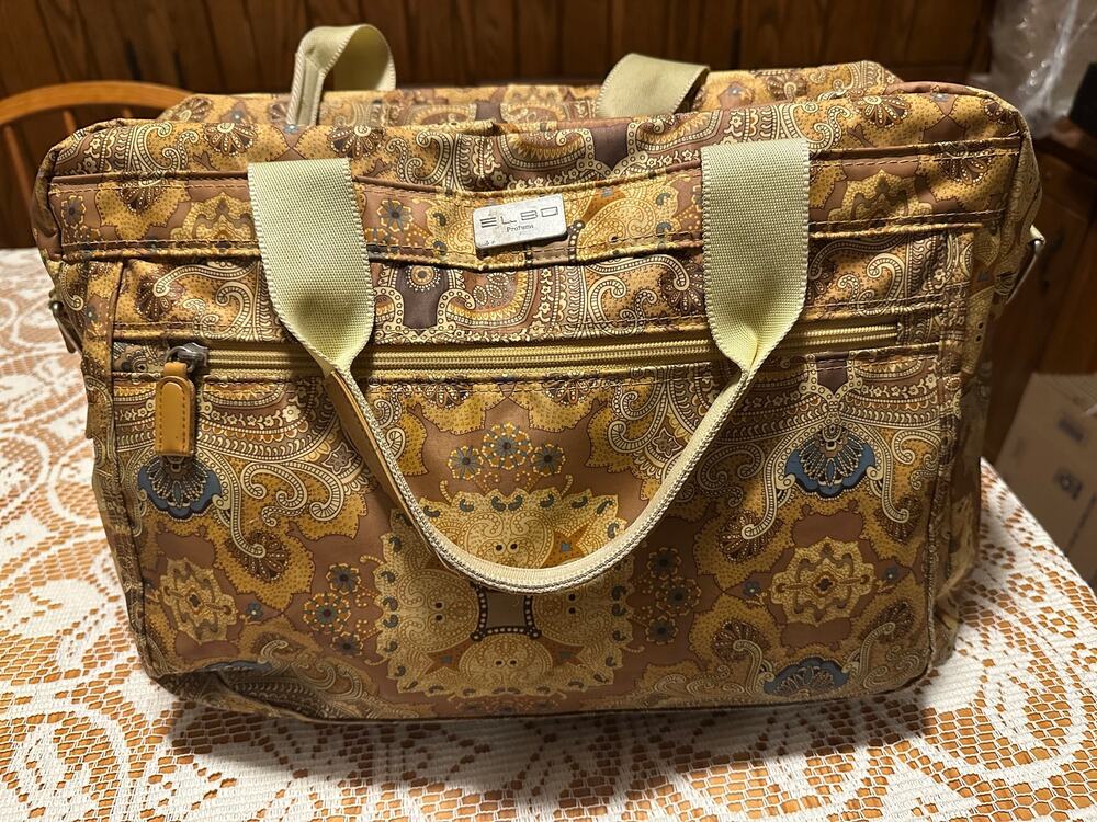 Vintage ELBO Profumi Paisley Utility Bag Large Multi-Pocket Travel Tote